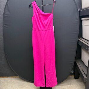 Crystal Sky Fushia One Shoulder Jumpsuit